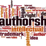 Word cloud of words related to authorship