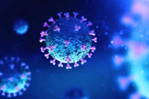 Microscopt image of the COVID-19 virus.